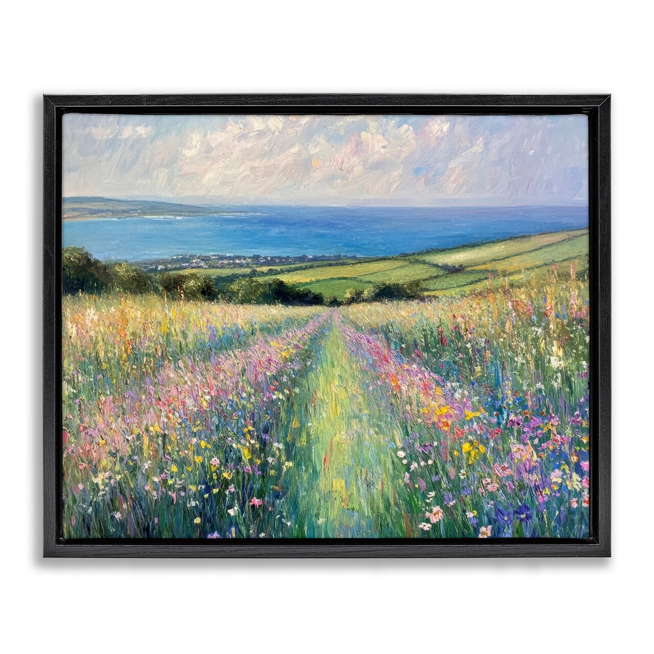Stupell Industries Impressionist Wildflower Hills Floating Frame, design by Petal Prints Design